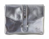 Red Dog silver leather ipad bag